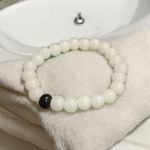 Genuine Natural White & Black Agate Bracelet – 8mm Lab Certified – Stress Relief & Grounding – Malawala
