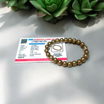 Golden Pyrite Bracelet made with polished 8mm beads, stretchable design for daily wear and spiritual use