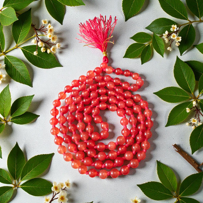 Gomed Mala Hessonite 108+1 Beads 8MM Lab Certified Malawala