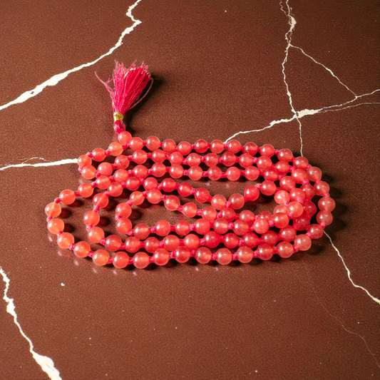 Gomed Mala Hessonite 108+1 Beads 8MM Lab Certified Malawala
