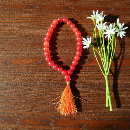 Gomed Mala Hessonite 8MM 27+1 Beads Lab Certified Malawala