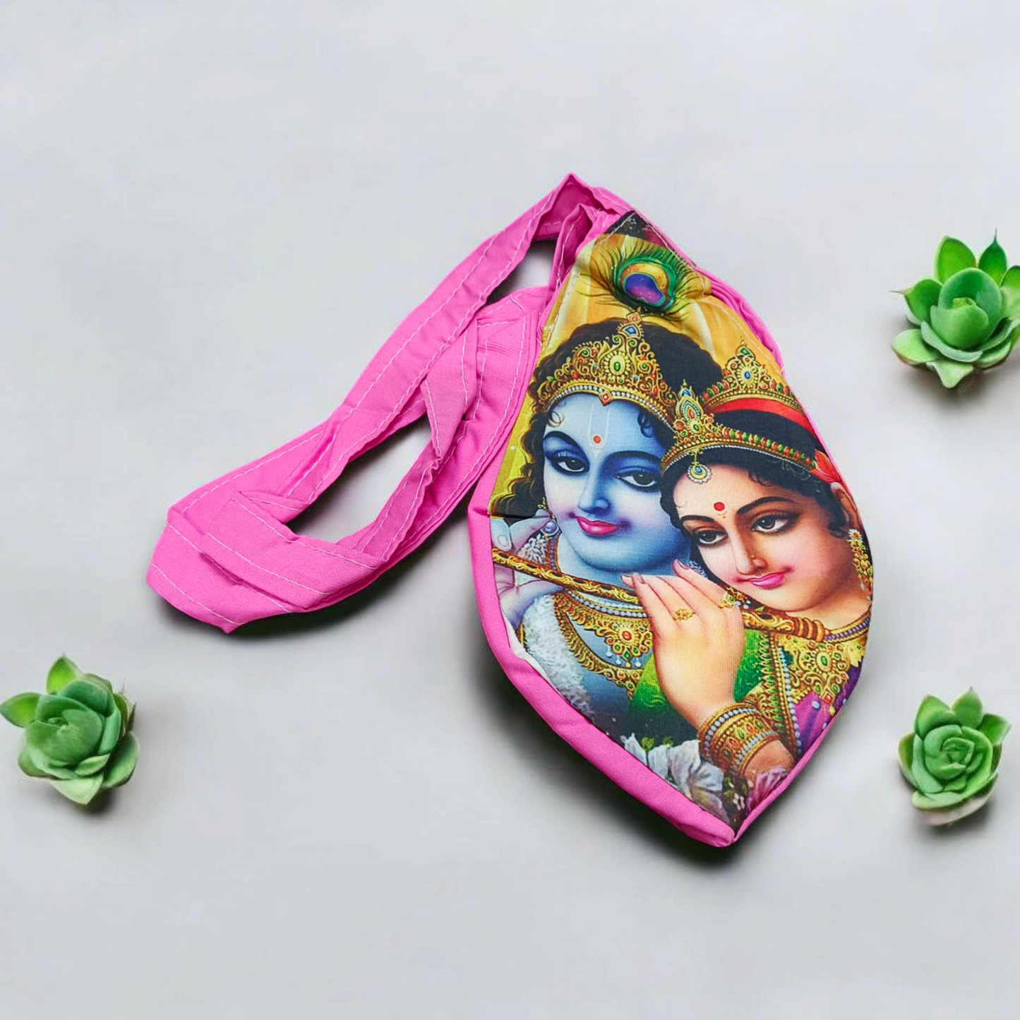 Gomukhi Bag | Radha Krishna Cotton Japa Mala Bag | Malawala