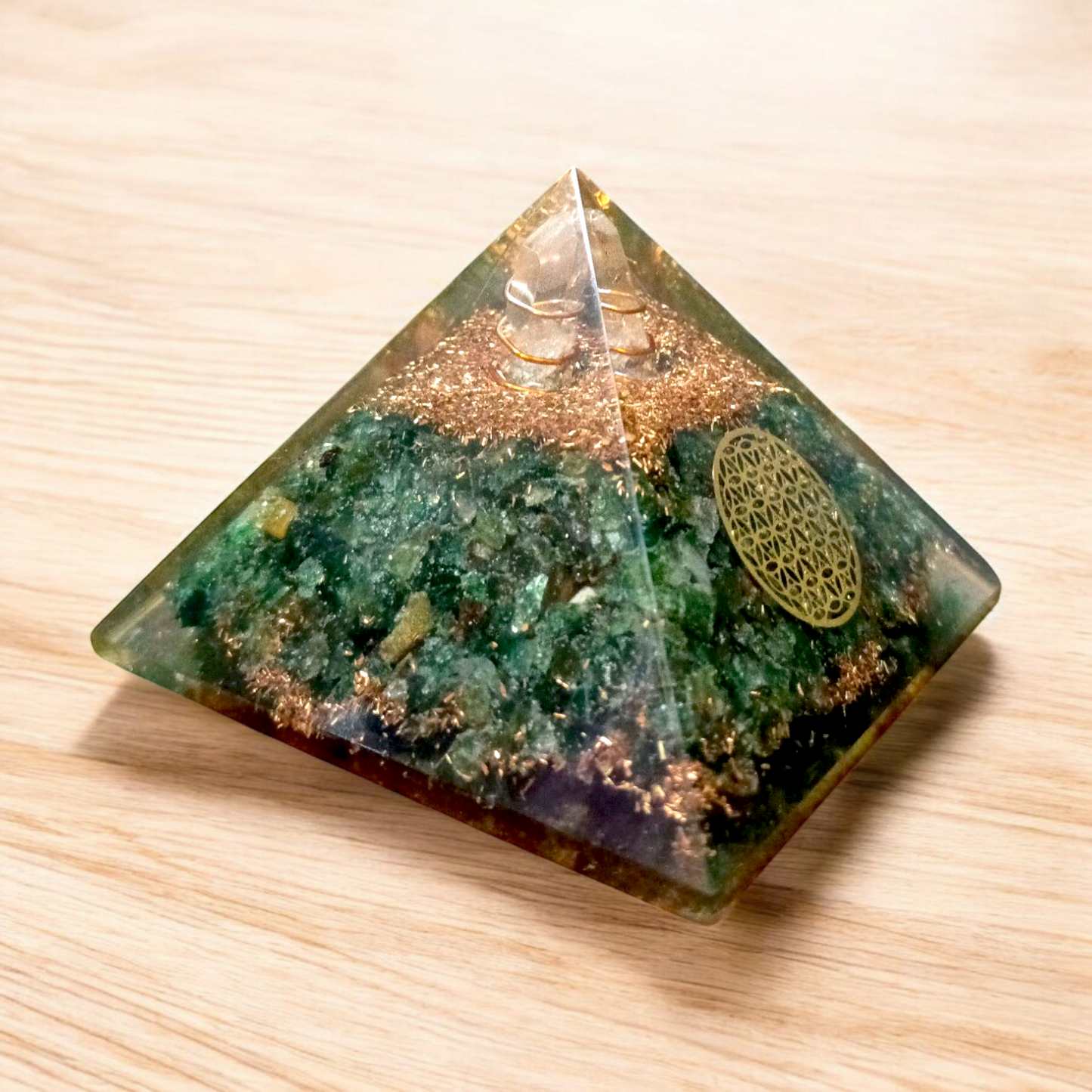 Green Aventurine Oraone Pyramid – Lab Certified for Healing, Luck & Heart Chakra Activation – Malawala