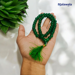 Green Hakik Mala 8MM - Natural Green Agate for Balance & Harmony with Lab Certificate - Malawala