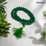 Green Hakik Mala 8MM - Natural Green Agate for Balance & Harmony with Lab Certificate - Malawala