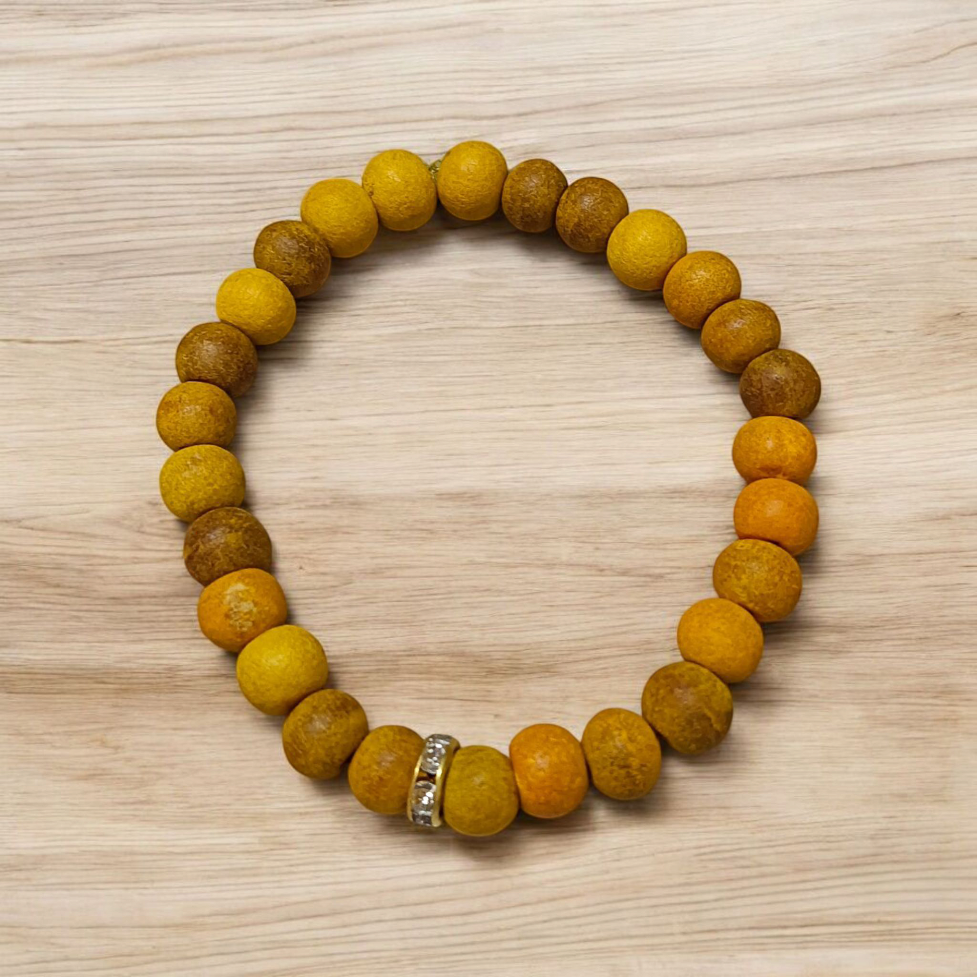Haldi Bracelet - Natural Turmeric Beads for Purification & Protection with Lab Certificate - Malawala
