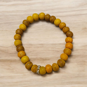 Haldi Bracelet - Natural Turmeric Beads for Purification & Protection with Lab Certificate - Malawala