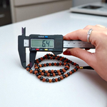 Handcrafted Black Agate and Rudraksha 108+1 Beads Mala with 6mm certified beads arranged in a spiritual japa mala design