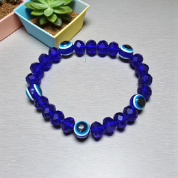 Handcrafted Nazar Suraksha Bracelet with blue evil eye charm on adjustable band – MALAWALA