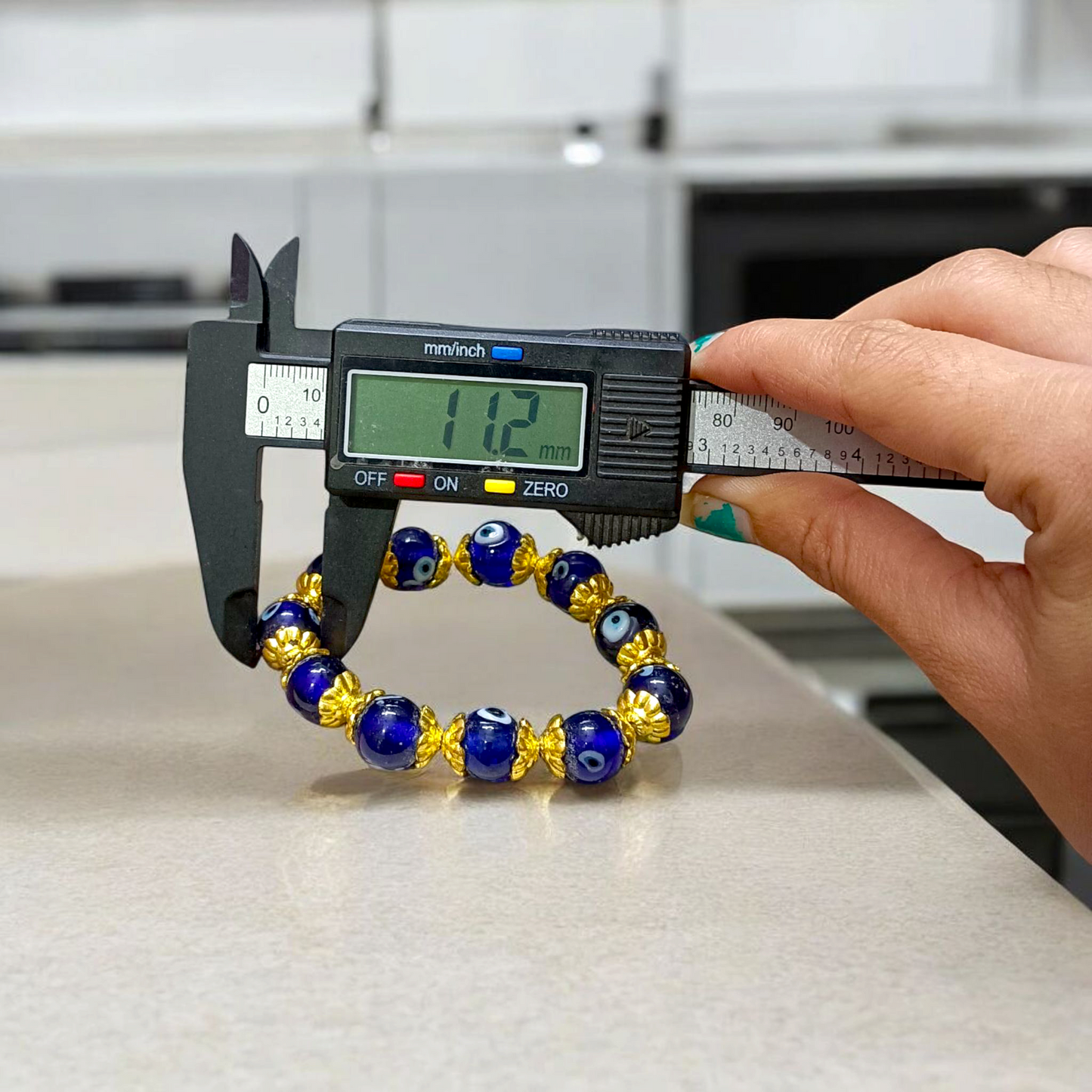 Handcrafted Nazar Suraksha Bracelet with blue evil eye charm on adjustable band – MALAWALA