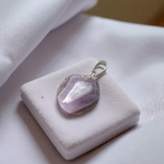 Handcrafted amethyst pendant with silver alloy chain – gemstone locket for healing and spiritual clarity