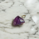 Handcrafted amethyst pendant with silver alloy chain – gemstone locket for healing and spiritual clarity