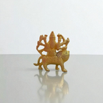 Handcrafted brass Durga Mata statue (Sherawali Mata) seated on lion, symbolizing strength, protection, and divine grace