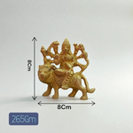 Handcrafted brass Durga Mata statue (Sherawali Mata) seated on lion, symbolizing strength, protection, and divine grace