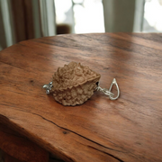 Handcrafted pendant featuring 2 Mukhi and 6 Mukhi Rudraksha beads set in metal caps, symbolizing peace, strength, and clarity