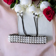 Handcrafted white pearl bracelet (motii) with elegant design suitable for daily wear and special occasions, made by Malawala 