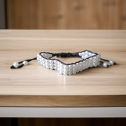 Handcrafted white pearl bracelet (motii) with elegant design suitable for daily wear and special occasions, made by Malawala 