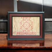 Handmade Shri Tara Pujan Yantra on Bhojpatra, used for worship and spiritual protection, ideal for overcoming life’s challenges