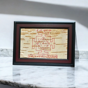 Handmade Shri Tara Pujan Yantra on Bhojpatra, used for worship and spiritual protection, ideal for overcoming life’s challenges