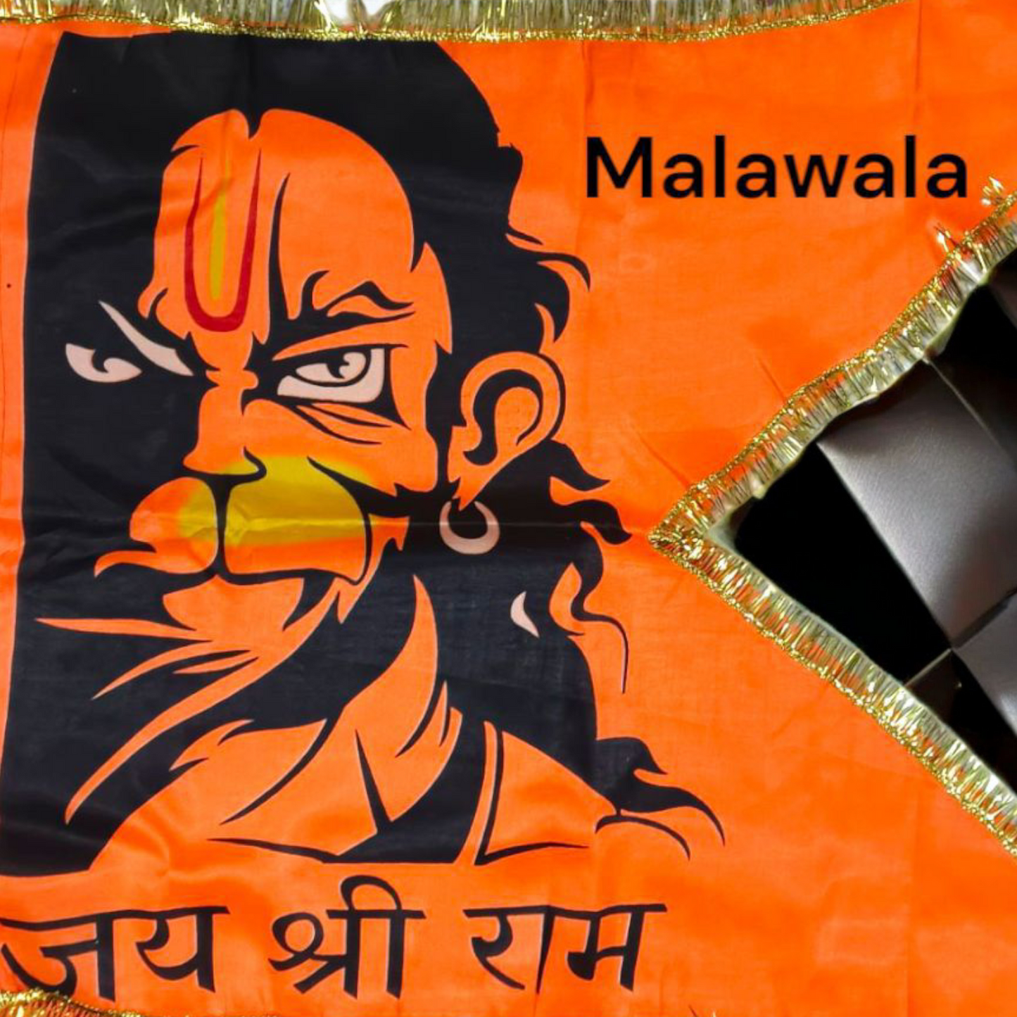 Hanuman Ji Printed Flag | 30X45" Bajrangbali Jhanda | Jai Shri Ram M-Cut Hanuman Ji Dhwaja Flag for Home, Office, and Religious Occasion – Malawala
