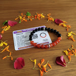 Hessonite & Black Agate Bracelet  – Stretchable, Lab Certified, Spiritual Energy