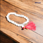 High-quality 8MM Sphatik Mala made from natural crystal beads with Guru bead – ideal for meditation and spiritual practices