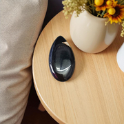 High-quality lab-certified Black Sulemani Hakik Stone with polished finish, used for protection and balance