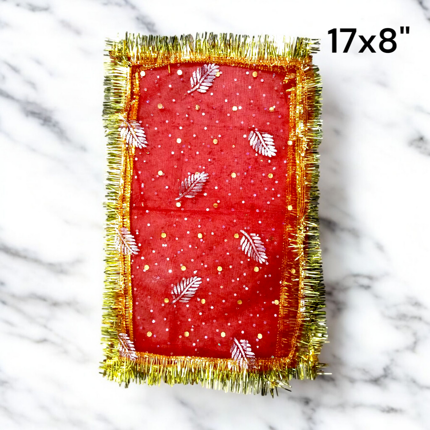 Lal Chunni 17x8” – Mata Rani Red Chunri for Puja, Temple & Festival Decor