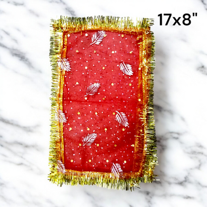 Lal Chunni 17x8” – Mata Rani Red Chunri for Puja, Temple & Festival Decor