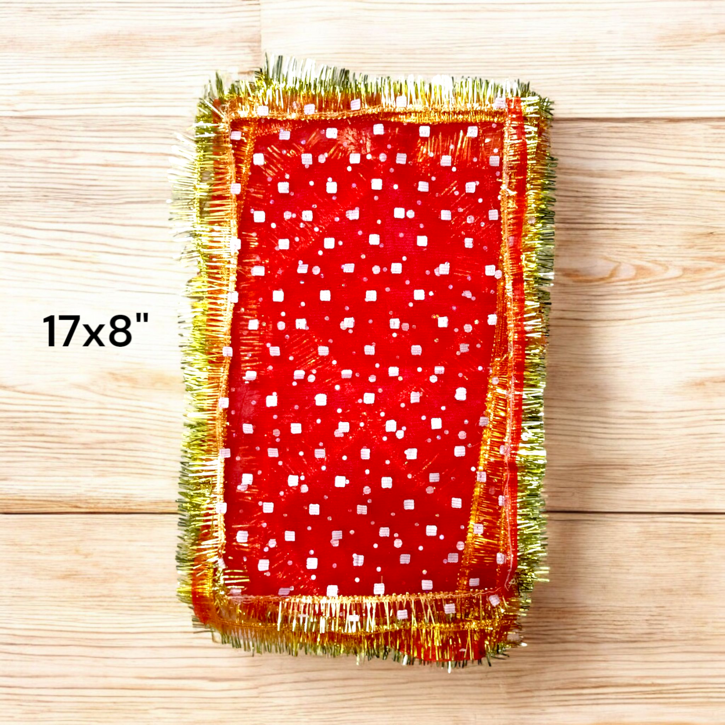 Lal Chunni 17x8" – Mata Rani Red Chunri for Puja & Temple Decoration