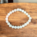 White Hakik Bracelet - Natural White Agate for Peace & Clarity with Lab Certificate - Malawala