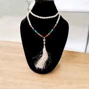 7 Chakra Mala with White Agate - Natural Gemstones for Balance & Healing with Lab Certificate - Malawala