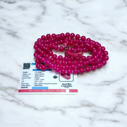 Combo of Original Pink Agate Mala & Pink Hakik Bracelet | Lab Certified