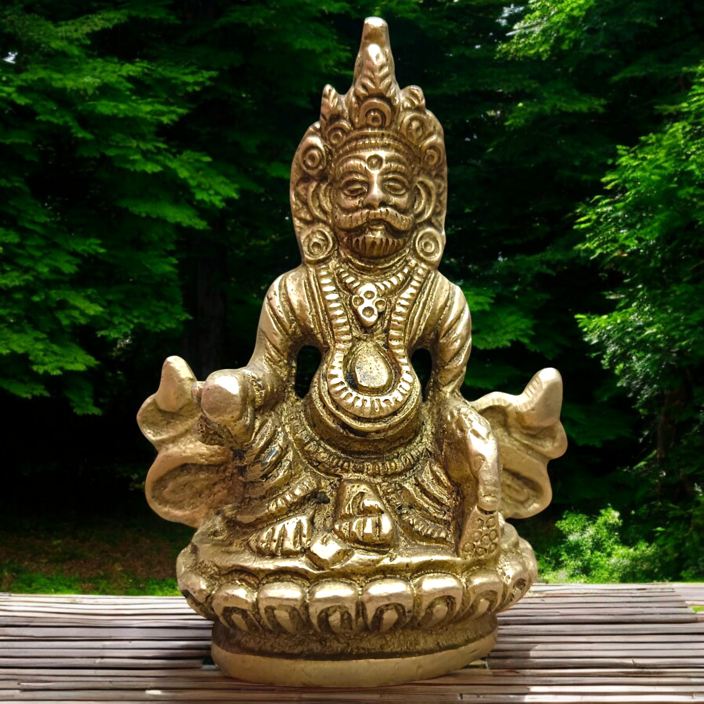 Brass Lord Kubera Statue | Divine Kuber Idol for Wealth & Prosperity | Malawala