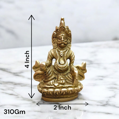 Brass Lord Kubera Statue | Divine Kuber Idol for Wealth & Prosperity | Malawala