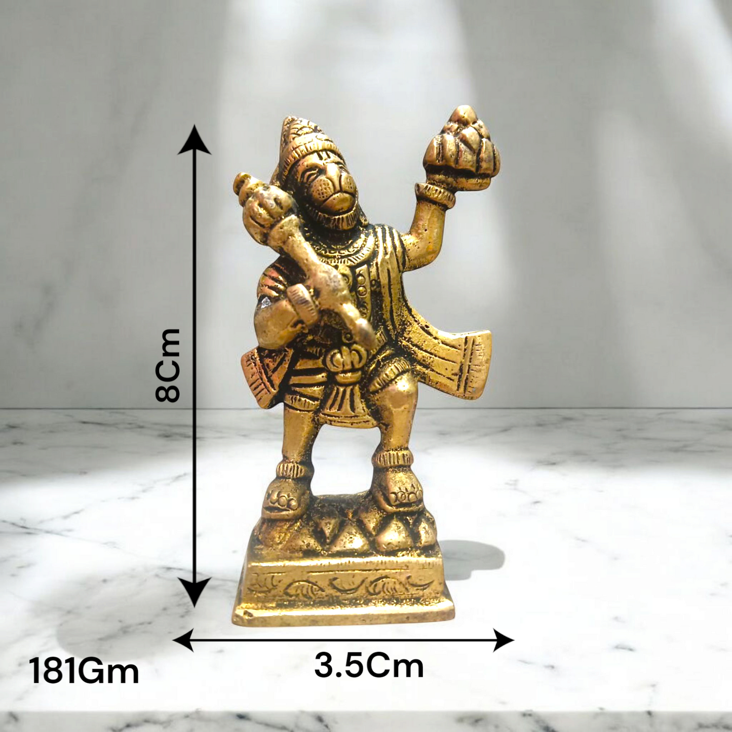 Hanuman Ji Brass Idol | Carrying Mountain | Divine Strength & Blessings
