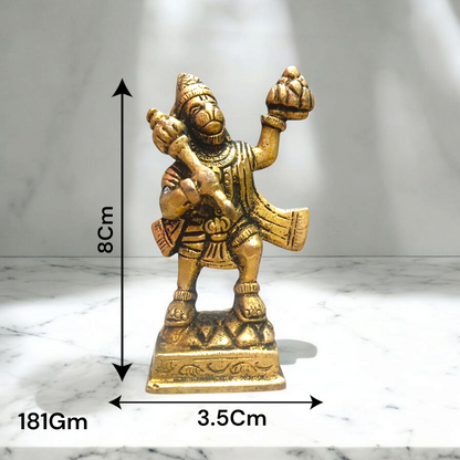Hanuman Ji Brass Idol | Carrying Mountain | Divine Strength & Blessings