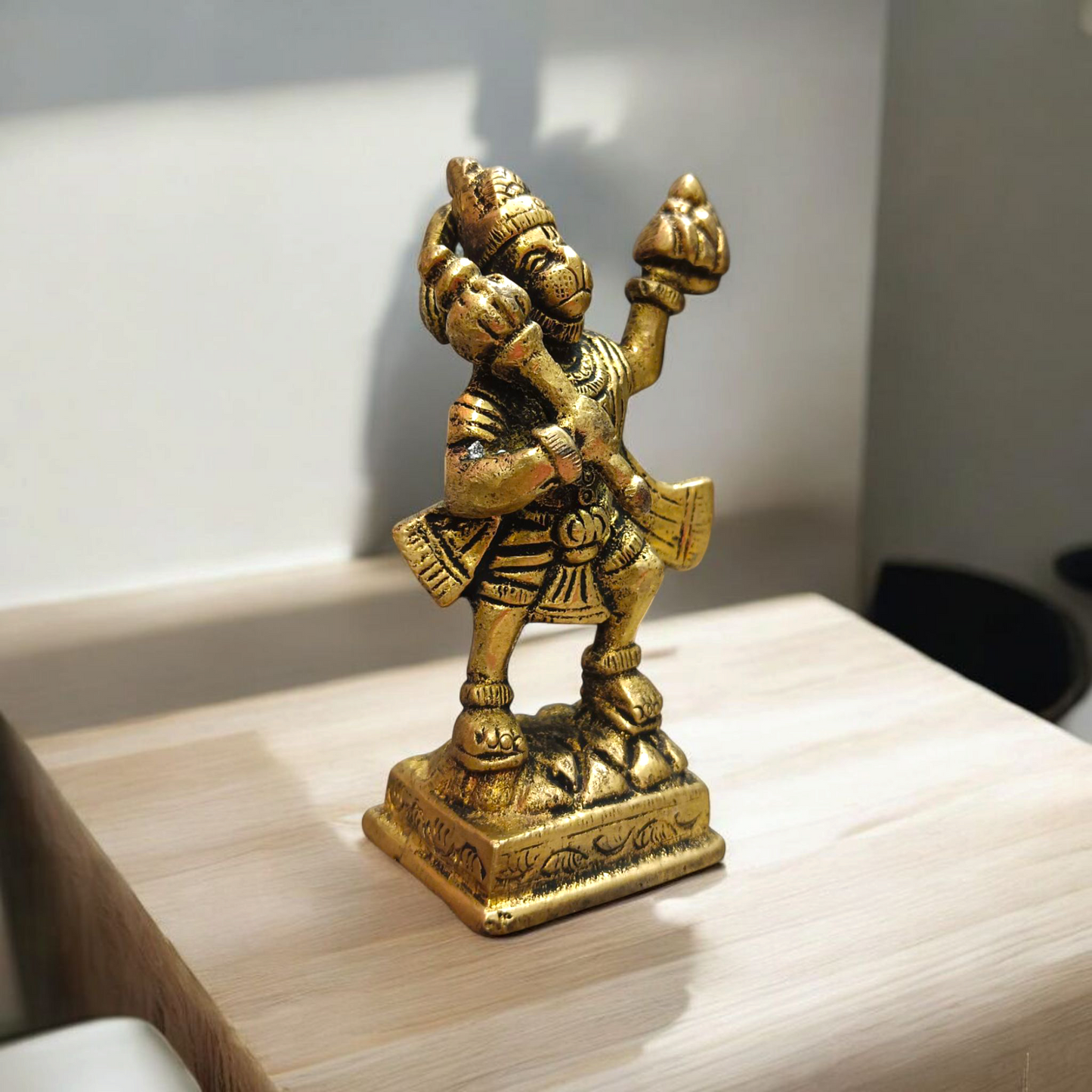 Hanuman Ji Brass Idol | Carrying Mountain | Divine Strength & Blessings
