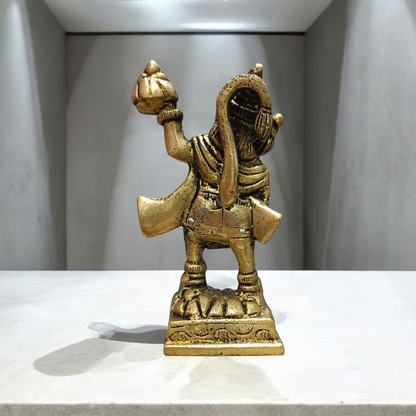 Hanuman Ji Brass Idol | Carrying Mountain | Divine Strength & Blessings