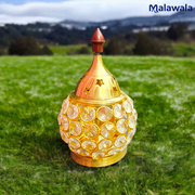 Brass Crystal Akhand Jyot Matki Diya | Oil Lamp for Pooja & Temple Tealight Holder