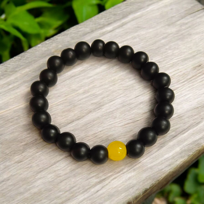 Ebony & Yellow Agate  Bracelet – Balance, Energy & Wellness by Malawala