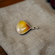 Yellow Agate Pendant | Peela Hakik Locket | Lab Certified Spiritual Jewelry – Malawala
