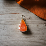 Natural Carnelian & Orange Aventurine Pendant | Lab Certified | Spiritual Energy