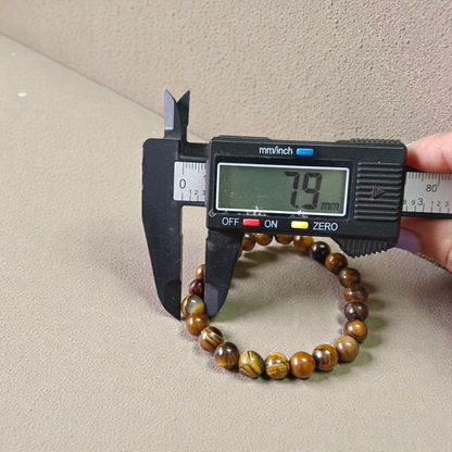 Natural Tiger Eye Bracelet |  Stretchable | Lab Certified Spiritual Jewelry