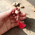 Natural 7 Mukhi Rudraksha Finger Mala 9+1 Beads 11-12mm Lab Certified Original Nepali Rudraksha for Wealth and Prosperity