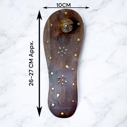 Wooden Charan Paduka | Spiritual Wooden Khadau | Lab-Crafted Malawala