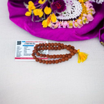 Image of Natural Rudraksha Jaap Mala with 54+1 beads, 8mm size, traditional hand-knotted design, ideal for meditation and chanting