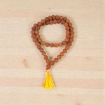 Image of Natural Rudraksha Jaap Mala with 54+1 beads, 8mm size, traditional hand-knotted design, ideal for meditation and chanting