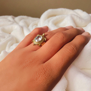 Image of adjustable Kachua Diamond Ring in Ashtdhatu by MALAWALA featuring a tortoise design with embedded diamond, suitable for men and women