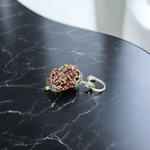 Image showing a combo of brown Rudraksha Mala (108 beads) and a single 3 Mukhi Rudraksha Pendant, both lab certified and handcrafted for spiritual use